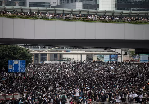 Protest masiv în Hong Kong față de legea extrădării | FOTO