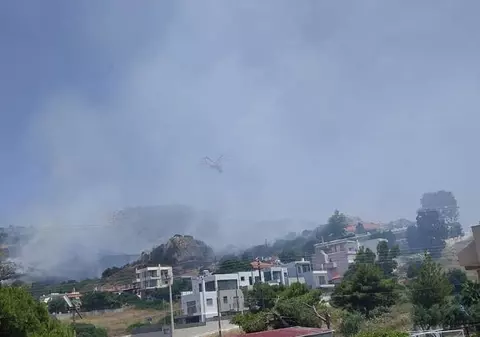 VIDEO / Incendiu într-o zonă rezidenţială de lângă Atena. Focul a fost pornit accidental de un bărbat, pe fondul valului de căldură din Grecia