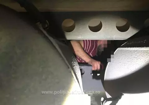 Sirian ascuns sub remorca unui TIR cu castraveți, prins la Nădlac