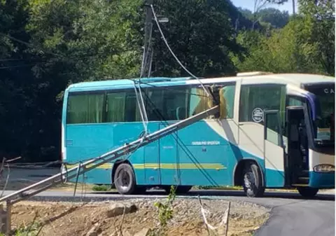 Un stâlp a căzut peste un autocar plin cu elevi care făceau naveta spre Baia Mare. Șoferul a agățat cablurile de telefonie fixă dintr-o localitate maramureșeană