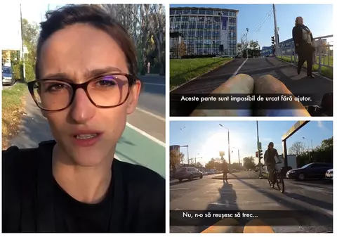 Experiment în scaun cu rotile prin Timișoara! Cum l-a trăit Ana, o tânără care s-a pus în locul persoanelor cu dizabilități: ”Lacrimi, furie, frustrare...”