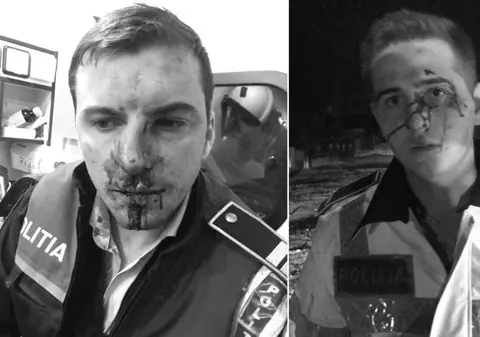 Doi polițiști aflați în misiune, lăsați fără arme și bătuți de rudele suspectului pe care îl urmăreau în Vâlcea. Agresorii au fost prinși în alt județ