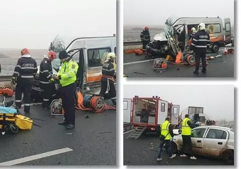 Un om a murit și șase au rămas încarcerați în urma unui accident petrecut pe Autostrada Timișoara - Arad