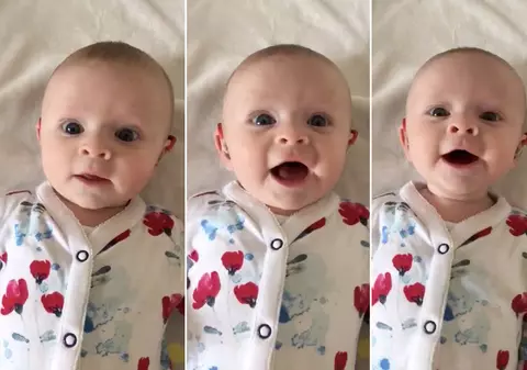 Momentul emoționant când un bebeluș surd aude pentru prima dată vocea mamei sale