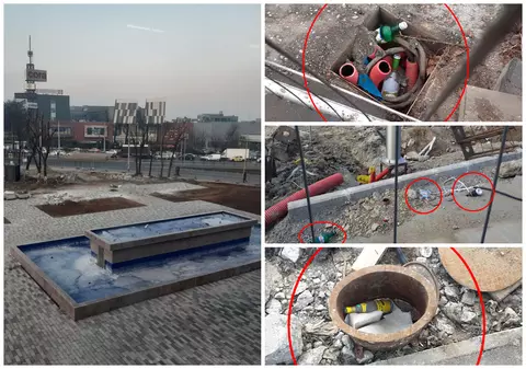 Șantierul-bodegă din Berceni. Parcul Central de lângă Piața Sudului se construiește printre aburii alcoolului: în urma muncitorilor rămân sticle de bere, vodcă și vin