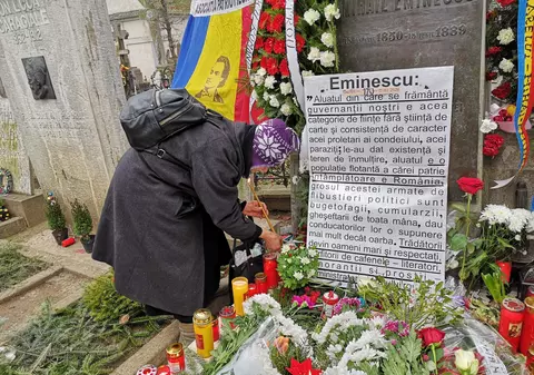 170 de ani de la nașterea lui Mihai Eminescu. Omagiu la mormântul celui mai mare poet român