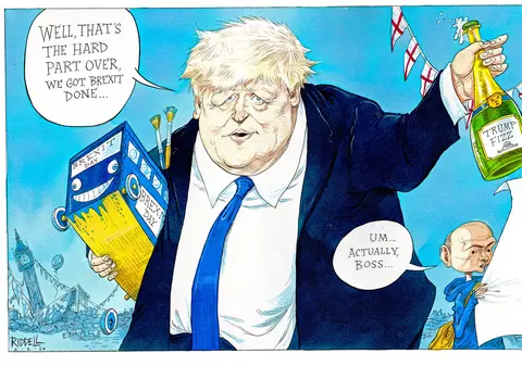 „2 februarie”, caricatură a lui Boris Johnson și consilierul său personal