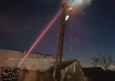 Misiune neobișnuită: pompieri chemați să stingă incendiul de la un cuib de barză