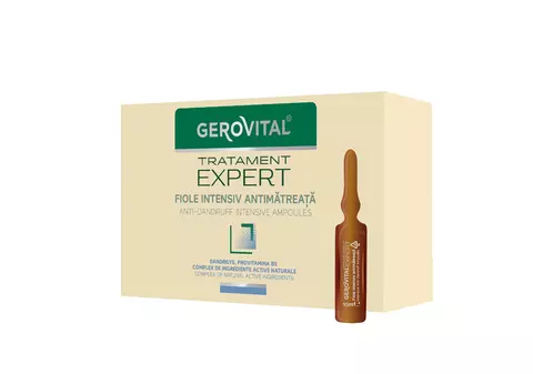 Scapă de mătreață cu fiolele intensiv antimătreață Gerovital Tratament Expert (PUBLICITATE)