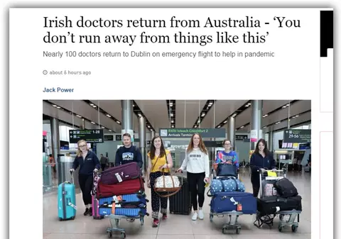 Eroism medical. Mai mulți doctori irlandezi s-au întors imediat ca să ajute spitalele din țara lor: „Nu fugi de așa ceva”
