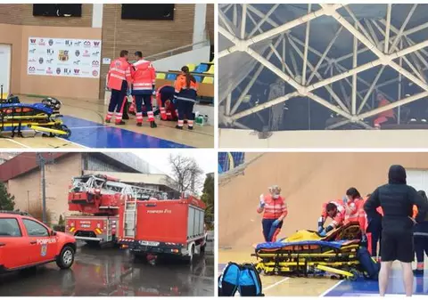 Un electrician a murit după ce a căzut de sub acoperișul Sălii Sporturilor din Arad. Strângea apa care curgea prin găurile din tavan. DJTS și MTS: ”Nu l-am pus noi să urce acolo”
