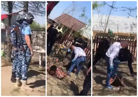 EXCLUSIV | Raport oficial: Șeful Poliției din Bolintin, care a bătut un rom culcat la pământ, susține că s-a temut pentru că acesta era „lângă o masă cu obiecte contondente”