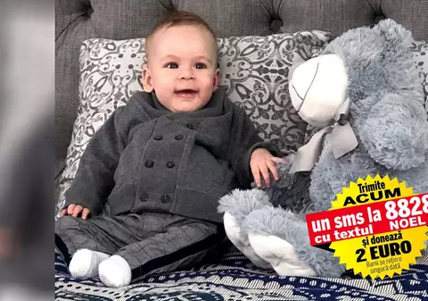 Noel, bolnav de amiotrofie spinală, a suferit o criză respiratorie severă. Bebelușul are nevoie de 2.100.000 de dolari pentru un vaccin salvator adus din SUA