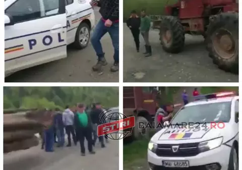 VIDEO  | Revoltă într-o localitate din Maramureș. Oamenii au oprit un transport ilegal de lemne