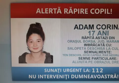 Fata de 17 ani care ar fi fost răpită pe o stradă din Borșa a fost găsită nevătămată în Arad. Urmărirea a fost revocată