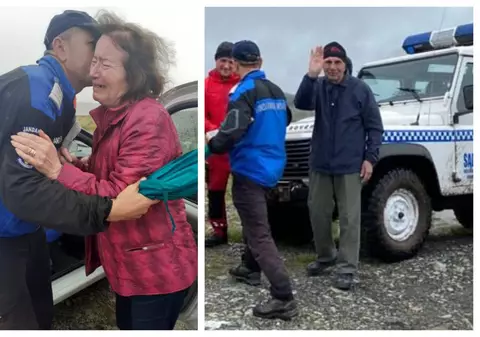 Momente emoționante pe Transalpina. Un bătrân de 80 de ani s-a reîntâlnit cu soția, după ce a rătăcit cinci ore pe munte
