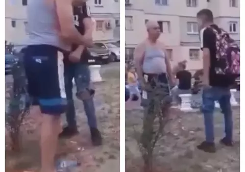 VIDEO | Scandal într-un cartier din Alexandria. Un bătrân, pus la pământ de un tânăr care făcea gălăgie