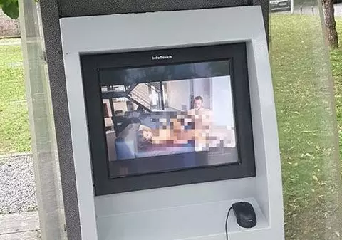 Scene din filme pentru adulți pe infochioșcurile Consiliului Județean Timiș. Polițiștii de la Crimă Organizată fac cercetări