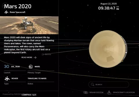 NASA a lansat o aplicație prin care poate fi urmărită în timp real misiunea către Marte