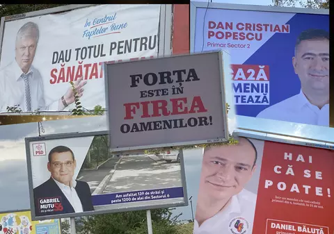 FOTO | Gabriela Firea și Dan Tudorache au “uitat” să treacă sigla PSD pe afișe. “E o strategie. Pe doamna primar partidul mai mult o stânjenește”