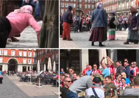 Suporterii clubului olandez PSV Eindhoven care au batjocorit un grup de cerșetoare din România, la Madrid, au fost condamnați la închisoare