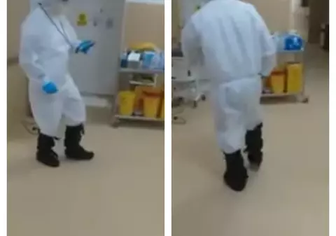 VIDEO | Provocarea Jerusalema. Asistent din Sibiu, filmat când își încheie tura în pași de dans