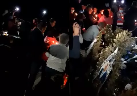 VIDEO | Localnicii din Deveselu au sărbătorit în cimitir victoria primarului decedat la alegerile locale:  "Domn primar, să ştiţi că i-am bătut"