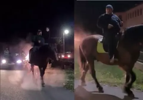 VIDEO | Un primar din Gorj a sărbătorit victoria de la alegerile locale călare pe un cal, pe ulițele comunei