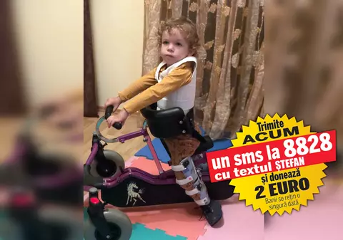 Ștefan suferă de amiotrofie spinală și are nevoie de 2.100.000 de dolari pentru a supraviețui. Copilul de 3 ani poate fi salvat cu un tratament adus din SUA