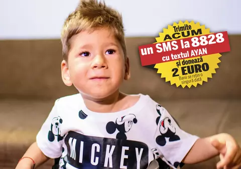 Pentru a învinge boala care îi poate fi fatală, Ayan are nevoie de peste 2.100.000 de dolari. Băiețelul de trei ani suferă de amiotrofie spinală și îi este necesar un vaccin adus din SUA