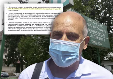 Cifrele oficiale: din 300 de lei pe fiecare test COVID, clinica doctorului Musta ia 83%, iar spitalul public care le prelucrează, 17%