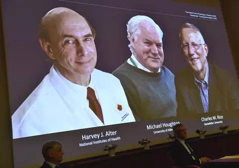Premiul Nobel pentru medicină, acordat celor trei medici care au descoperit virusul hepatitei C