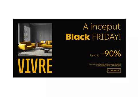 (Publicitate) A început Black Friday pe Vivre.ro cu reduceri de până la 90%