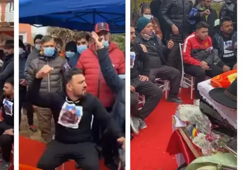 VIDEO | Zeci de persoane, la înmormântarea unui membru al clanului lui Bercea Mondial. Poliția a dat amenzi simbolice