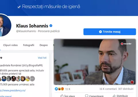Klaus Iohannis, asediat pe Facebook cu filmul Recorder, după ce a spus că nu cunoaște cazul directorului înlăturat de PNL