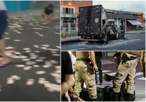 VIDEO / Sute de mii de dolari aruncați pe străzi, după un jaf ca-n filme, cu bombe, mitraliere și ostatici