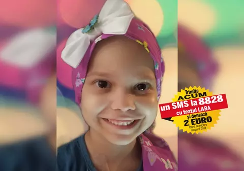 Pentru a supraviețui, Lara are nevoie de 1.500.000 de dolari. Fetița de 5 ani, care se luptă cu leucemia, trebuie să facă un tratament de lungă durată în SUA