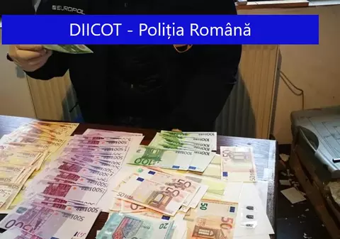 Fabrică de bani falși, descoperită la Brașov. Sute de mii de euro contrafăcuți, depistați în 10 state europene