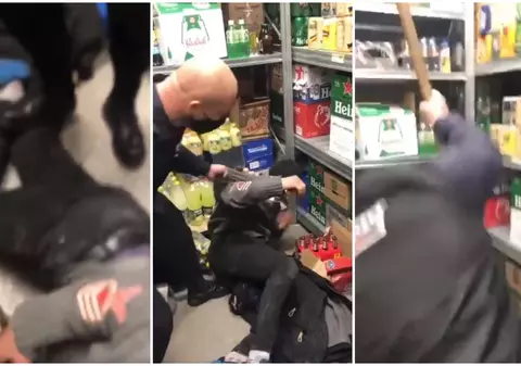 Un bărbat a fost bătut cu lopata de agenții de pază dintr-un magazin din București, după ce ar fi furat „8 role de cașcaval”