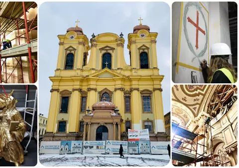 Domul Catolic din Timișoara, închis de doi ani pentru restaurare, ar putea fi redeschis la toamnă. Ce s-a păstrat și ce a fost schimbat în clădirea ridicată în anii 1700