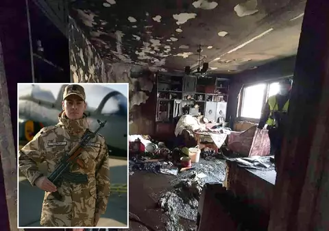 Laurențiu s-a trezit în strigătele vecinei: „Ajutor! Ia foc blocul!”. Tânărul militar  a ajuns intubat în spital, dar a salvat-o pe femeie
