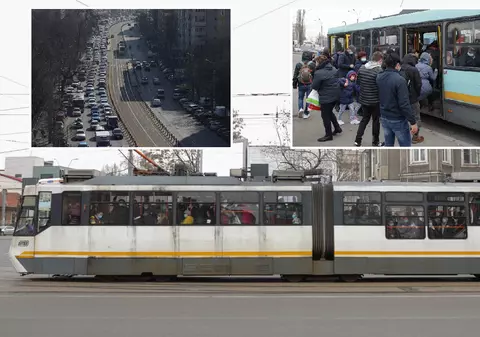 Imagini din Bucureștiul fără metrou. Mii de oameni s-au înghesuit în tramvaie, autobuze și troleibuze, traficul a fost infernal în Capitală