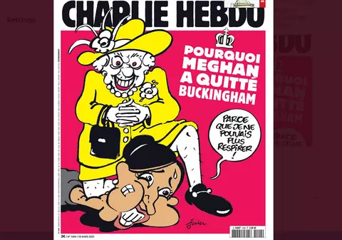 Charlie Hebdo, o nouă caricatură controversată: Meghan Markle, comparată cu George Floyd