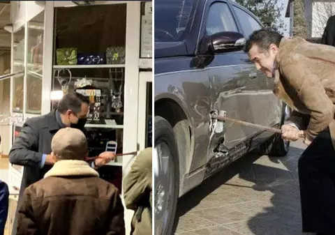 Alte lucruri făcute cu ranga în România: Gigi Becali și-a reperat limuzina de lux Maybach cu drugul