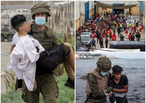 Imaginile disperării în Ceuta. Sute de copii salvați din mare, ținuți în tabere în enclava spaniolă