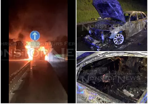 Un român și-a luat mașină din Danemarca și i-a ars complet după patru ore, când venea cu ea acasă