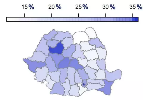 Topul județelor din România în funcție de procentul populației vaccinate anti-COVID
