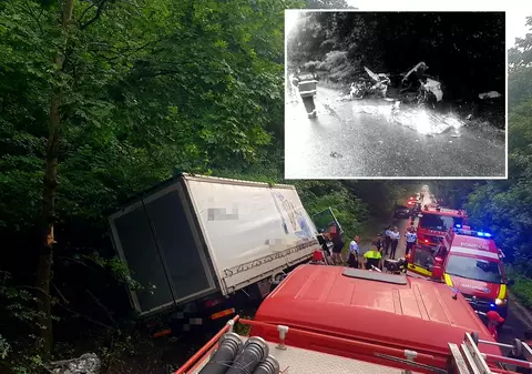 Un băiețel de 4 ani și tatăl lui, morți la Malu Spart, în mașina strivită de un TIR intrat pe contrasens