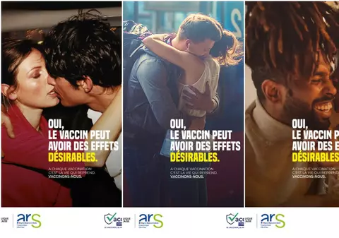 Săruturi și îmbrățișări. Cum își promovează Franța campania de vaccinare