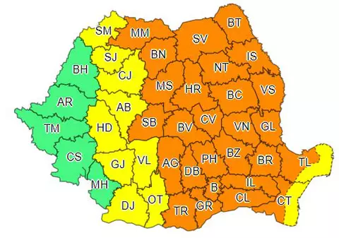 Cod portocaliu de vijelii în 27 de județe și în Capitală. Alte 11 județe, sub cod galben de disconfort termic